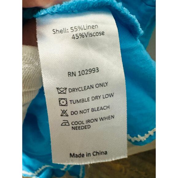 ESTEBAN CORTAZAR COLLECTIVE Aqua Hourglass White Stitch Midi Dress Size Medium - Picture 11 of 15